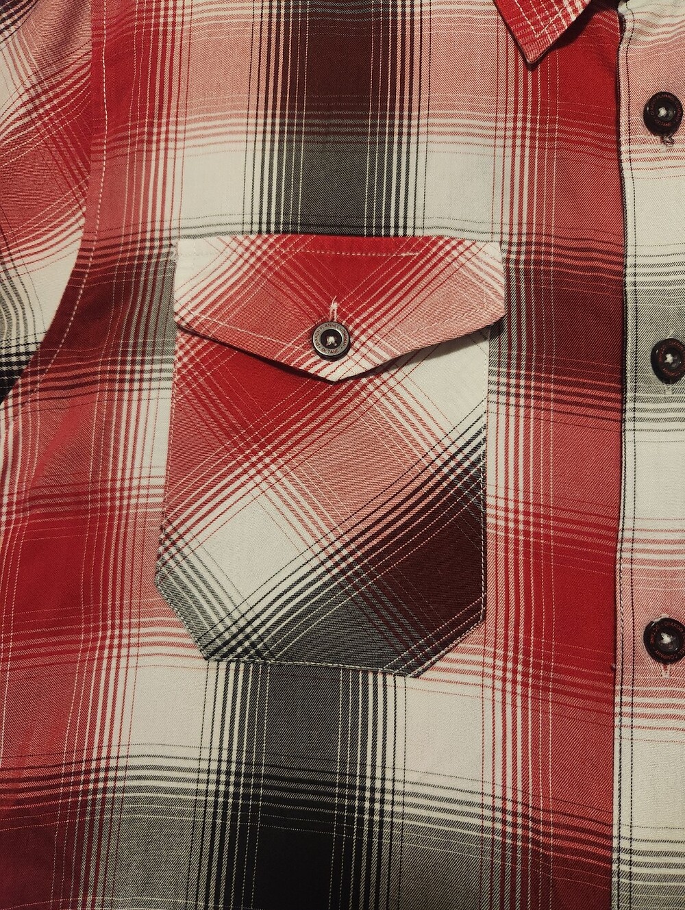 Dixxon Flannel Co Button Down Shirt Men Size Large Red Black Octane D-Lux Bamboo - Picture 6 of 10